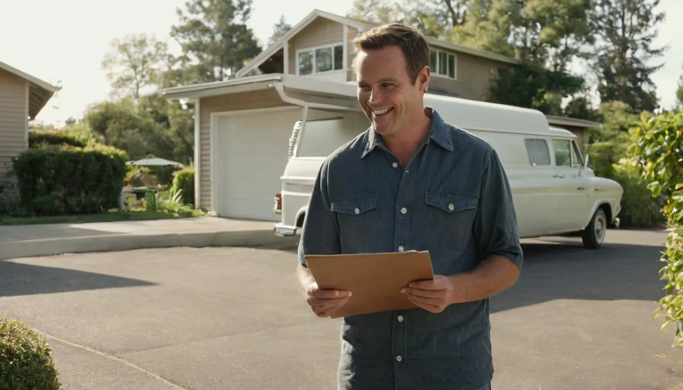 A homeowner reviewing a written garage door quote in the Diamond Bar area